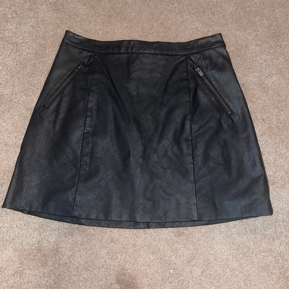 Black leather skirt